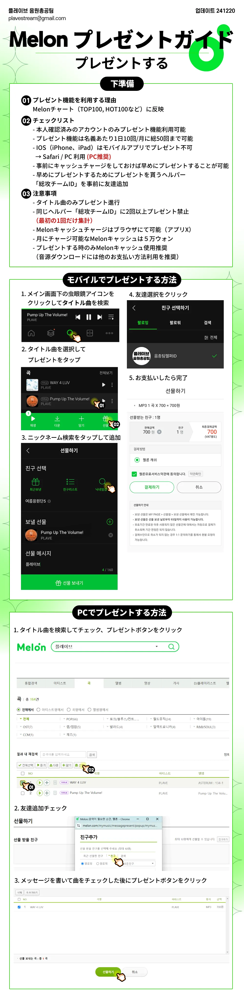 Melon プレゼントする ダウンロード ガイド
