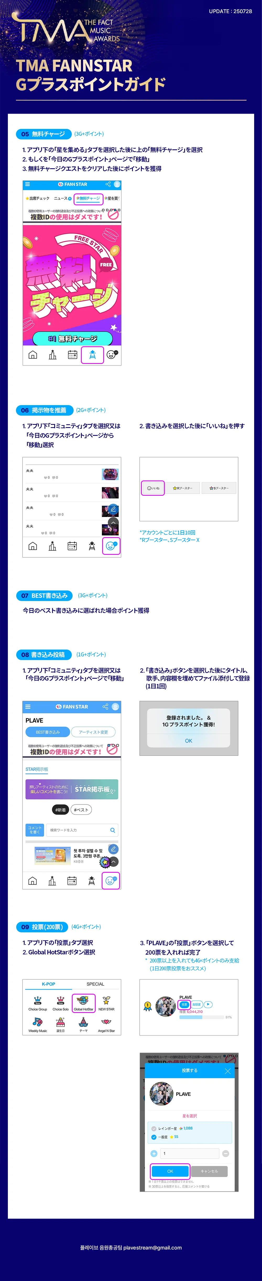 TMA FAN N STAR Gプラスポイントガイド