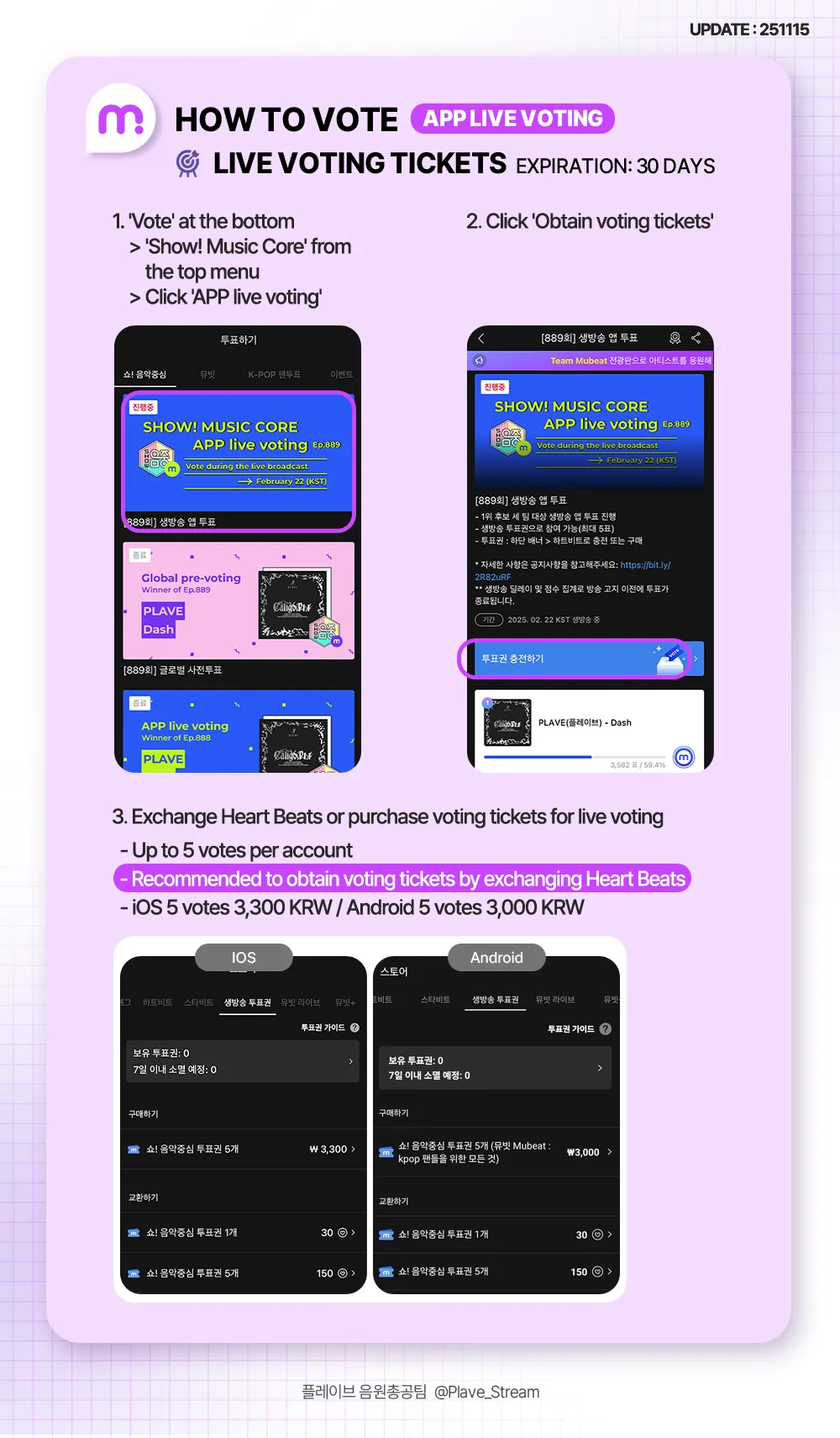Mubeat Broadcast guide
