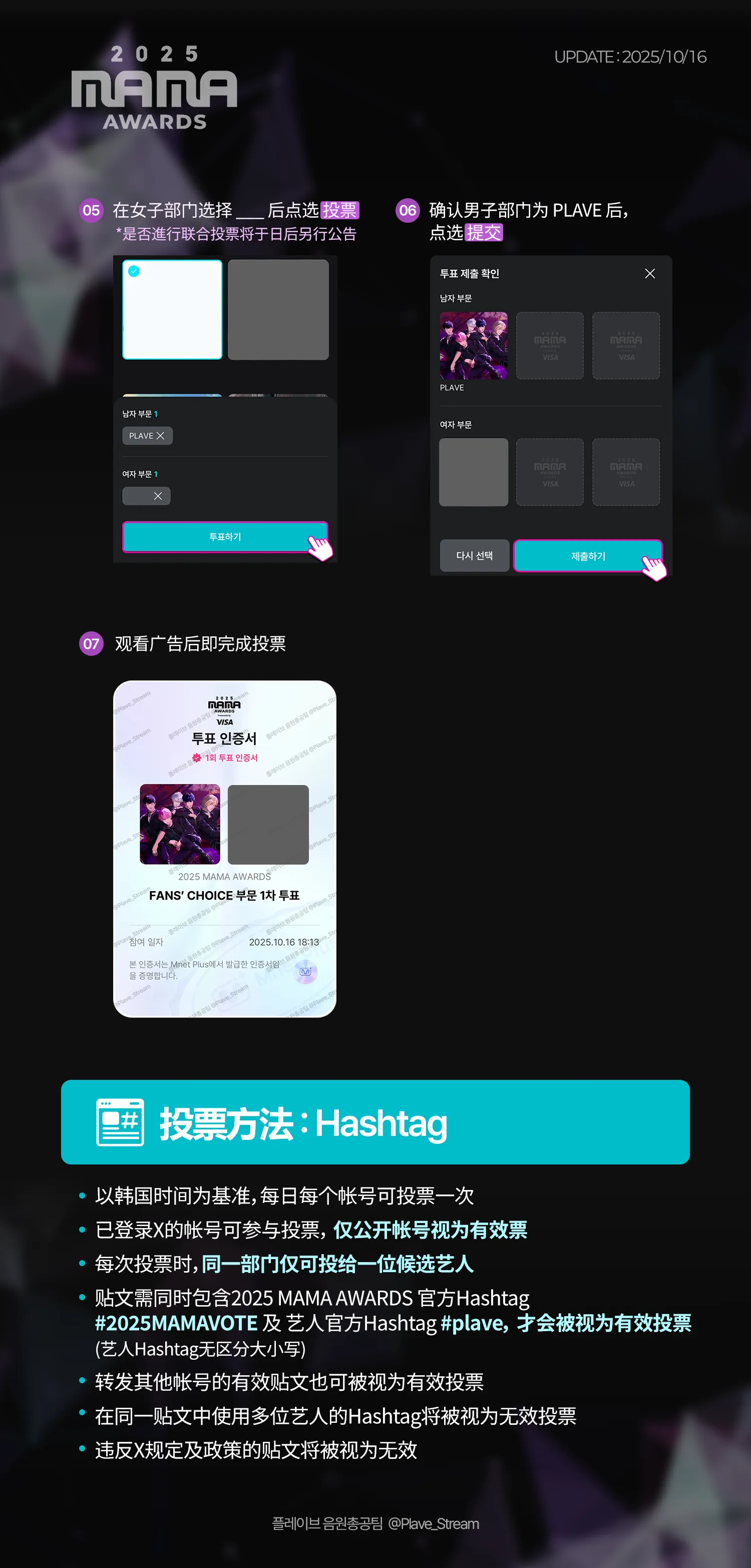 2025 MAMA FANS’ CHOICE 第一轮投票