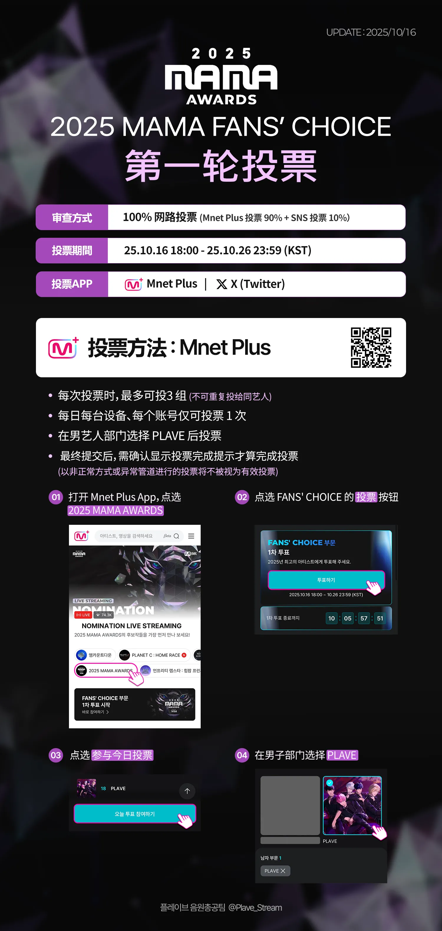 2025 MAMA FANS’ CHOICE 第一轮投票