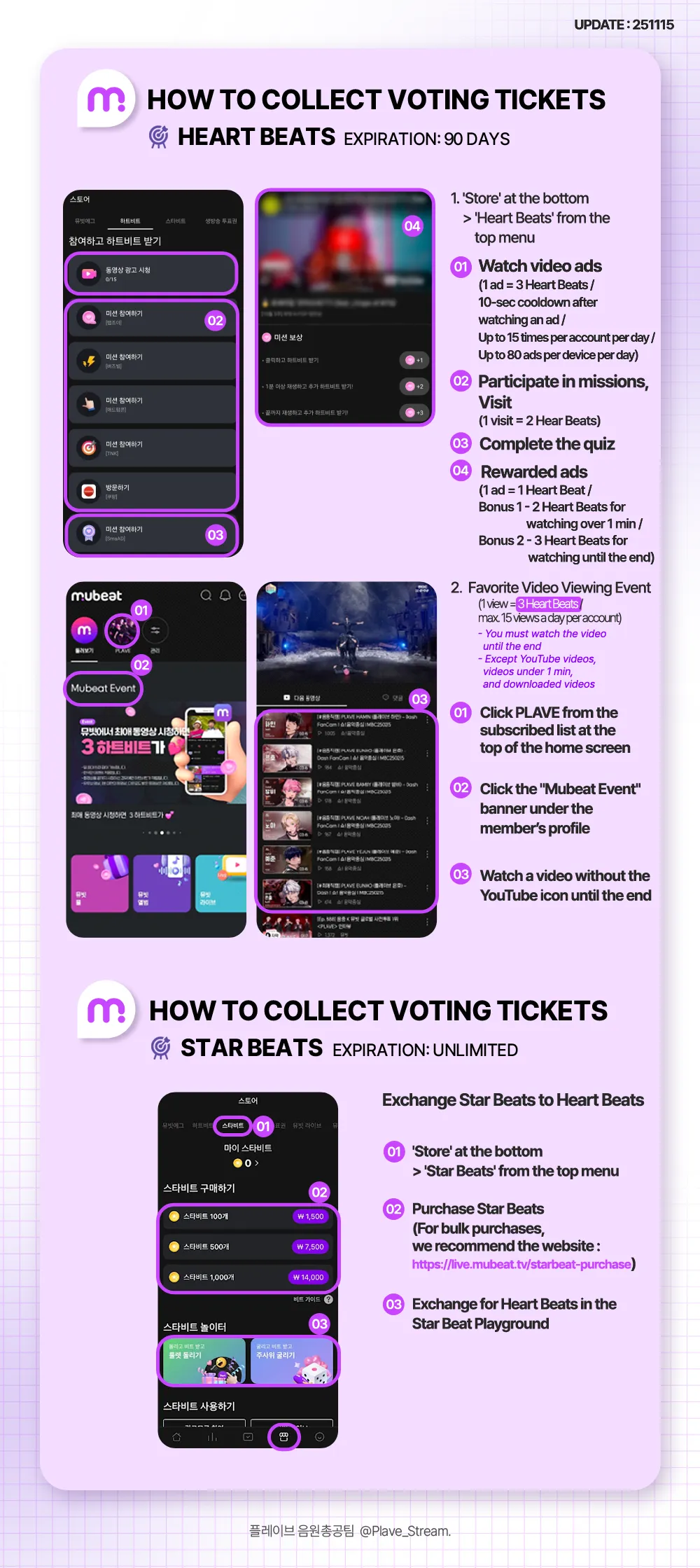 Mubeat Broadcast guide